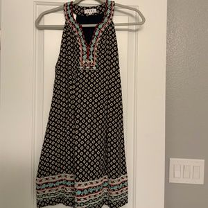 THML Mini Halter Dress Blue with Multi Color Print Size S